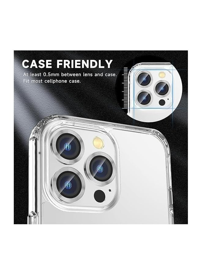 بروماس واقي عدسة الكاميرا من التيتانيوم الطبيعي متوافق مع هاتف i-Phone 16 Pro 6.3 و16 Pro Max 6.9 بوصة، حلقة معدنية مضادة للخدش HD من الزجاج المقوى واقي شاشة الكاميرا مقاوم للصدمات - Image 5