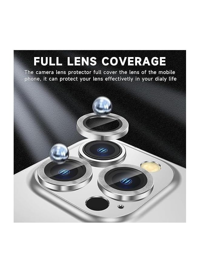 بروماس واقي عدسة الكاميرا من التيتانيوم الطبيعي متوافق مع هاتف i-Phone 16 Pro 6.3 و16 Pro Max 6.9 بوصة، حلقة معدنية مضادة للخدش HD من الزجاج المقوى واقي شاشة الكاميرا مقاوم للصدمات - Image 4