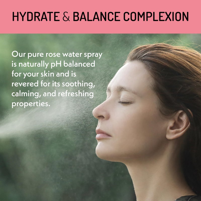 Eve Hansen Organic Rose Water Spray for Face | Huge 8 oz Moroccan Rosewater Face Toner and Makeup Setting Spray | Soothing Neck and Face Mist to Reduce Eye Puffiness, Dark Circles and Redness - Image 3