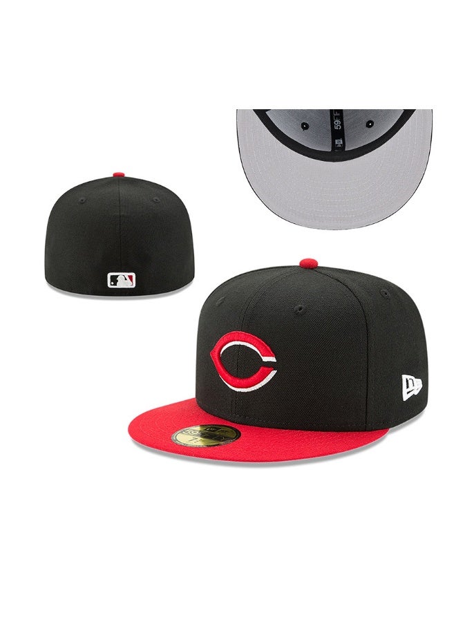 New Era 59FIFTY Cincinnati Reds Black Red Fitted Baseball Cap – MLB Authentic Adjustable Hat 596SIZE