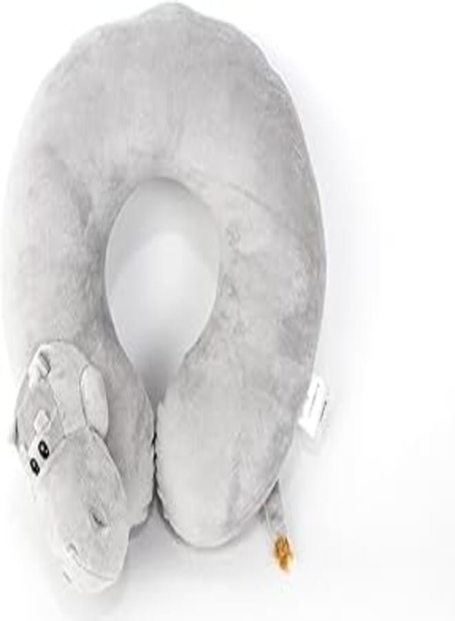 Generic Comfy Neck Support Soft Fiber Travel Neck Pillow U-Shape For Car, Travel, Office,Airplane and Gifts - hippo - Grey 