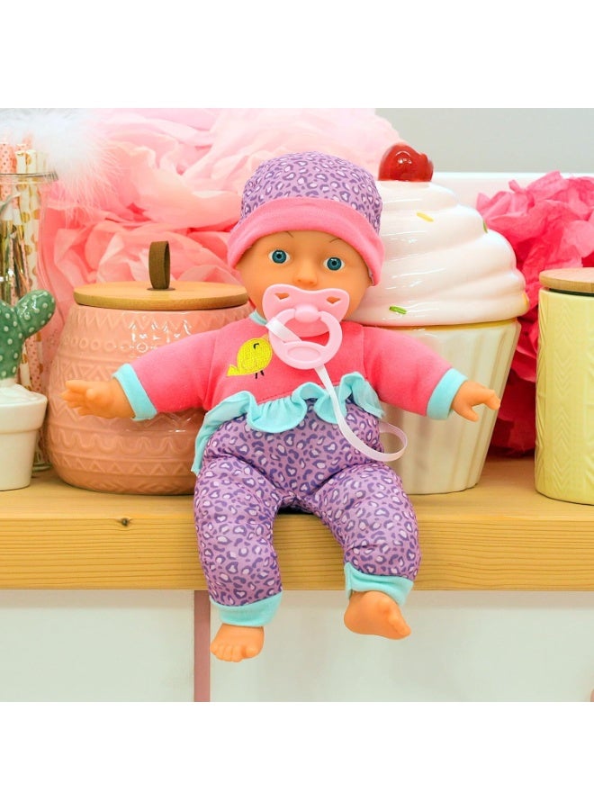 Bayer Design Baby Doll Soft Body with Dummy and Bottle 30 cm - Image 2