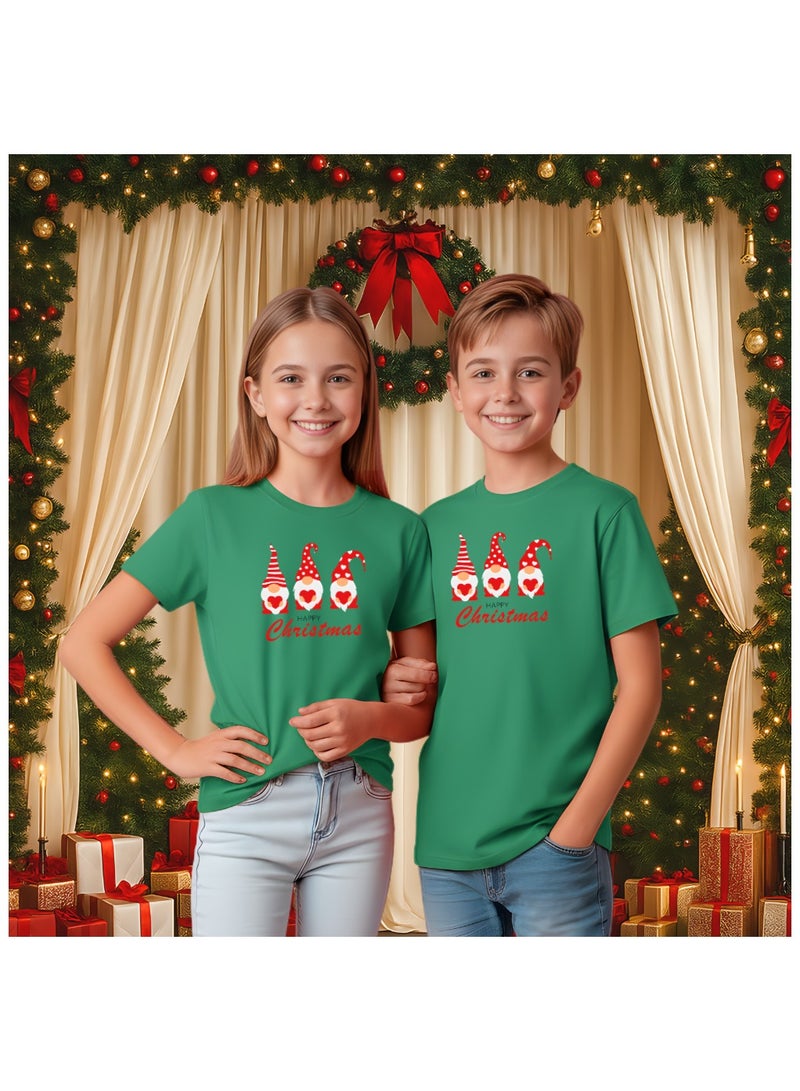 برينت شوب فور مي تي شيرت عيد ميلاد سعيد للأطفال - تي شيرت قطني بأكمام قصيرة للجنسين ورقبة دائرية - ملابس للعطلات للأولاد والبنات - تي شيرت ناعم ومريح للحفلات - Image 4