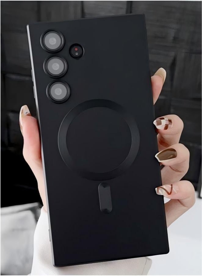 جراب مقاوم للصدمات لهاتف Galaxy S25 Plus، غطاء ناعم من مادة TPU مضاد للخدش مع حماية كاملة لعدسة الكاميرا، متوافق مع الشحن اللاسلكي - أسود - Image 1