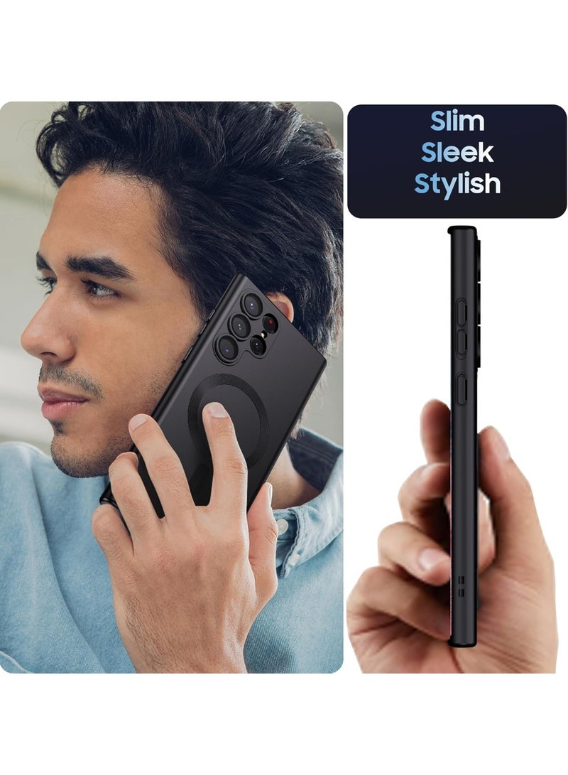 جراب مقاوم للصدمات لهاتف Galaxy S25 Plus، غطاء ناعم من مادة TPU مضاد للخدش مع حماية كاملة لعدسة الكاميرا، متوافق مع الشحن اللاسلكي - أسود - Image 4