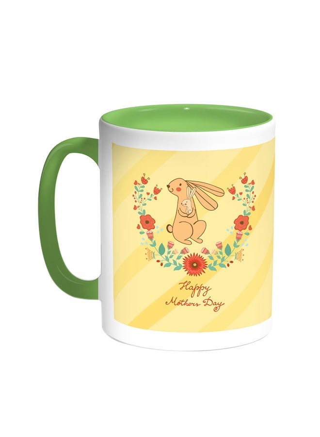 RYN Happy Mother's Day Printed Coffee Mug Green/White 11ounce