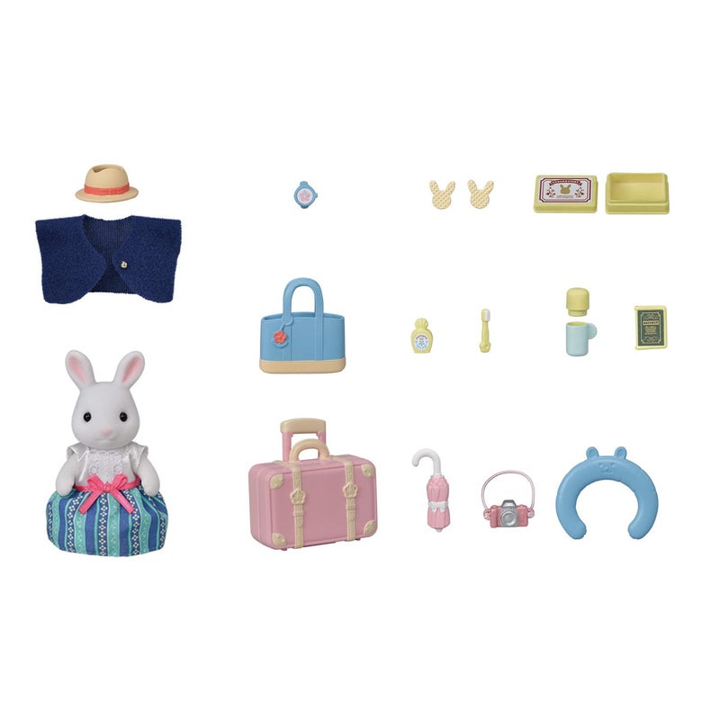 Calico Critters Snow Rabbit Mother's Weekend Travel Set, Dollhouse Playset with Figure and Accessories - Image 3