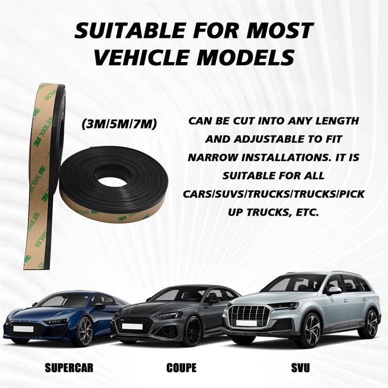 Bukela 7m Windshield Sunroof Seal Strip, Roof Trim Molding Rubber Car Window Seal Strip for Car Front & Rear Windshield Sunroof Windows Weather Sealing Stripping (23FT) - Image 5