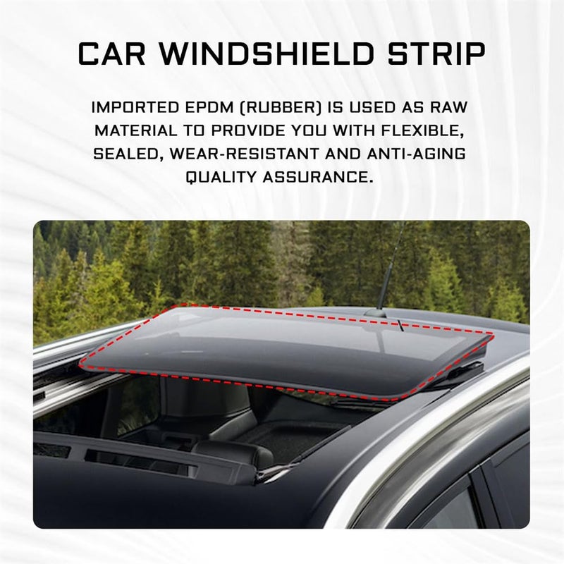 Bukela 7m Windshield Sunroof Seal Strip, Roof Trim Molding Rubber Car Window Seal Strip for Car Front & Rear Windshield Sunroof Windows Weather Sealing Stripping (23FT) - Image 2