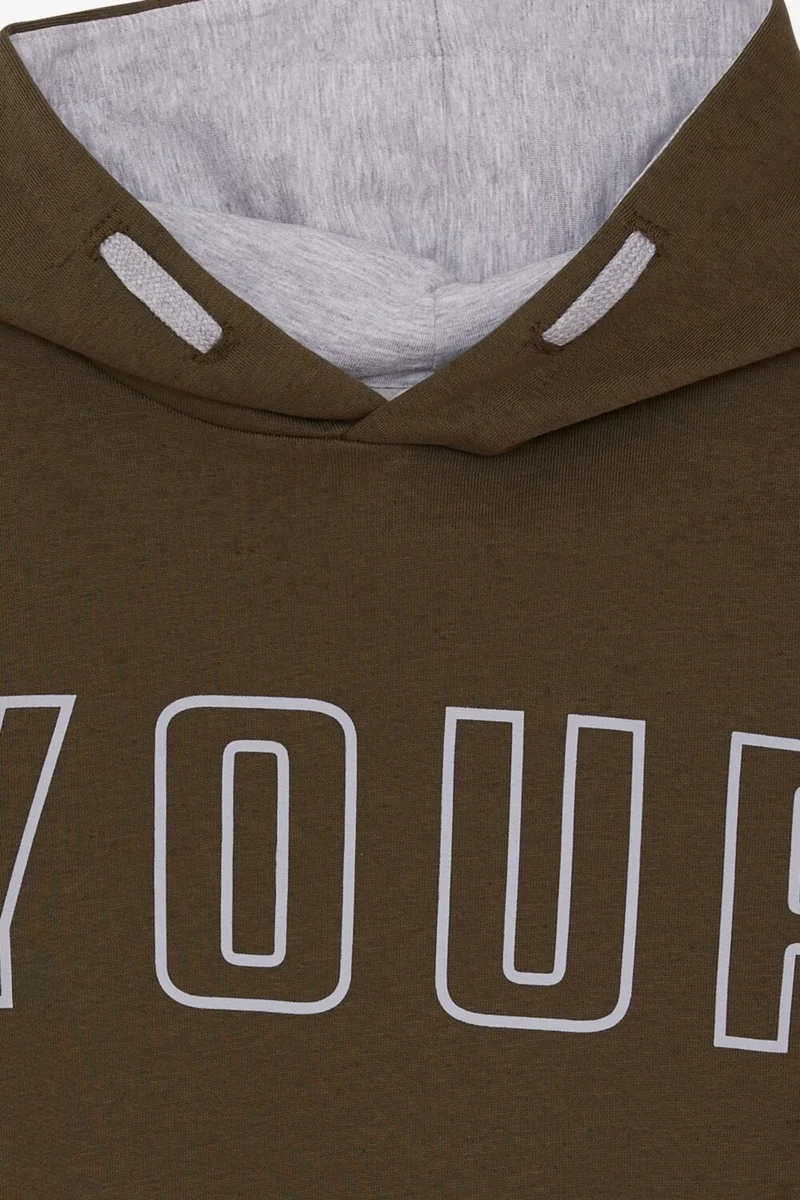 بريز Breeze Boys Text Printed Sweatshirt Khaki Green (9-16 Years)