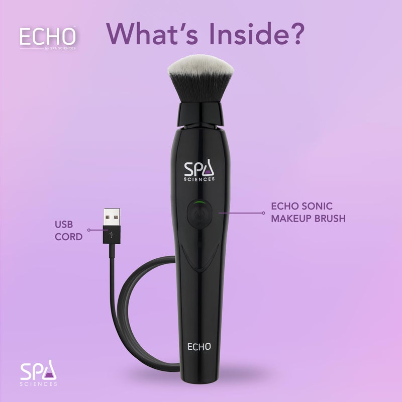 Spa Sciences ECHO - Makeup Brush for Flawless Blending, Contouring, Highlight & Airbrush Finish - 3 Speeds - Rechargeable - Image 4