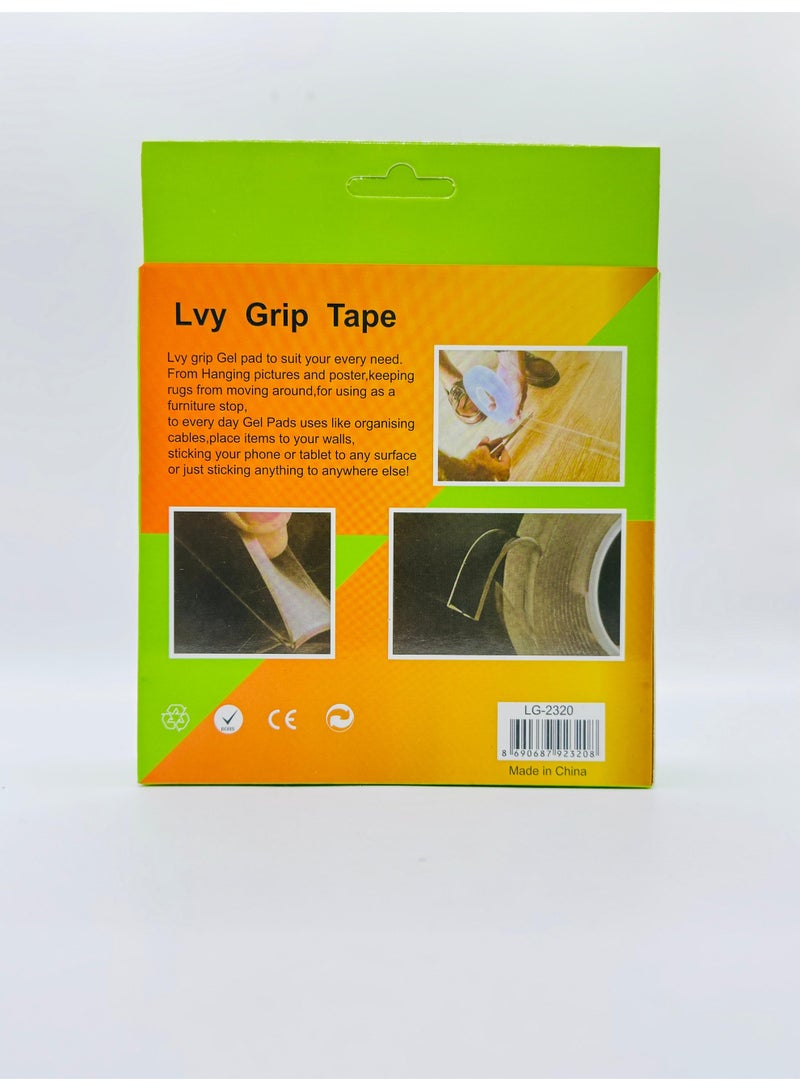 LVY Strong Adhesive Double-Sided Tape – Reusable, Washable, and Removable Nano Gel Grip Tape | 2 Meter Multipurpose Sticky Mounting Tape for Walls, Home, Office, Car & DIY Projects – Generic Brand  - Image 2
