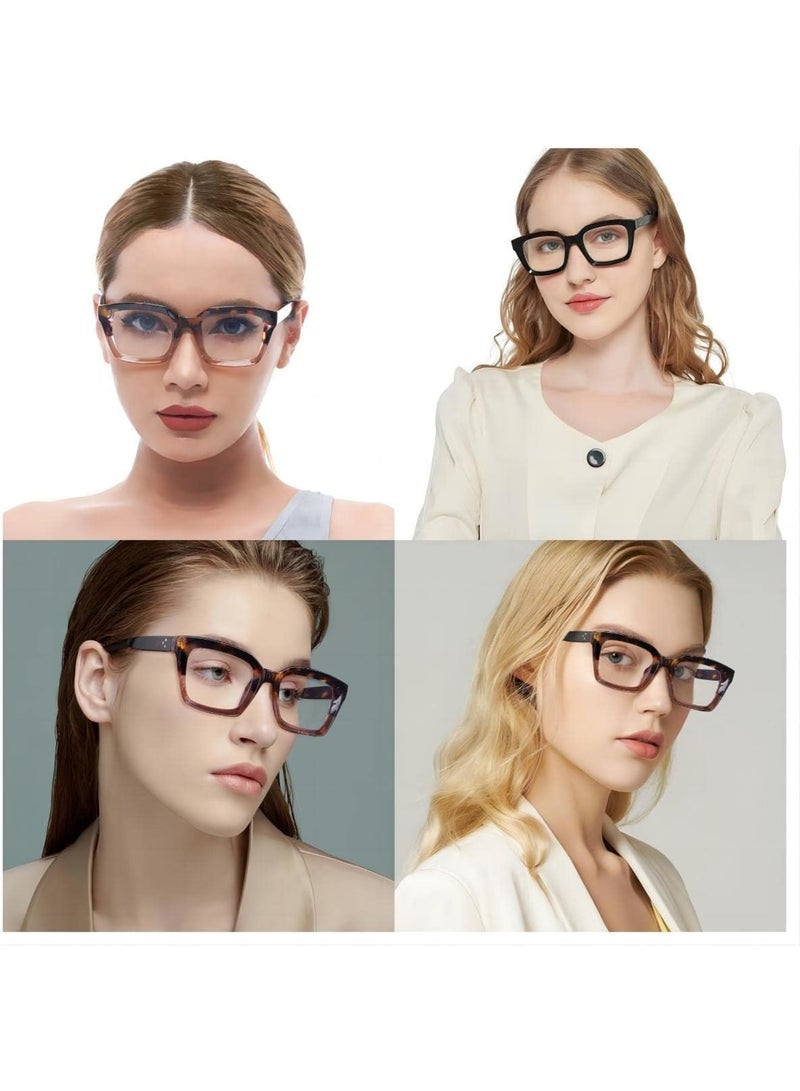 Zikra Classic Non-Prescription Clear Lens Eyeglasses for Women, 2Pcs Fashion Vintage Square Frame, Anti-Blue Full Retro Simple Glasses for Travel Holiday - Image 2