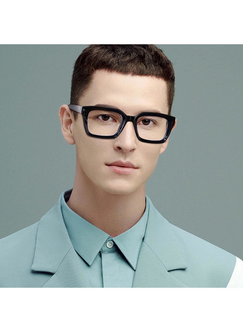 Zikra Classic Non-Prescription Clear Lens Eyeglasses for Women, 2Pcs Fashion Vintage Square Frame, Anti-Blue Full Retro Simple Glasses for Travel Holiday - Image 3