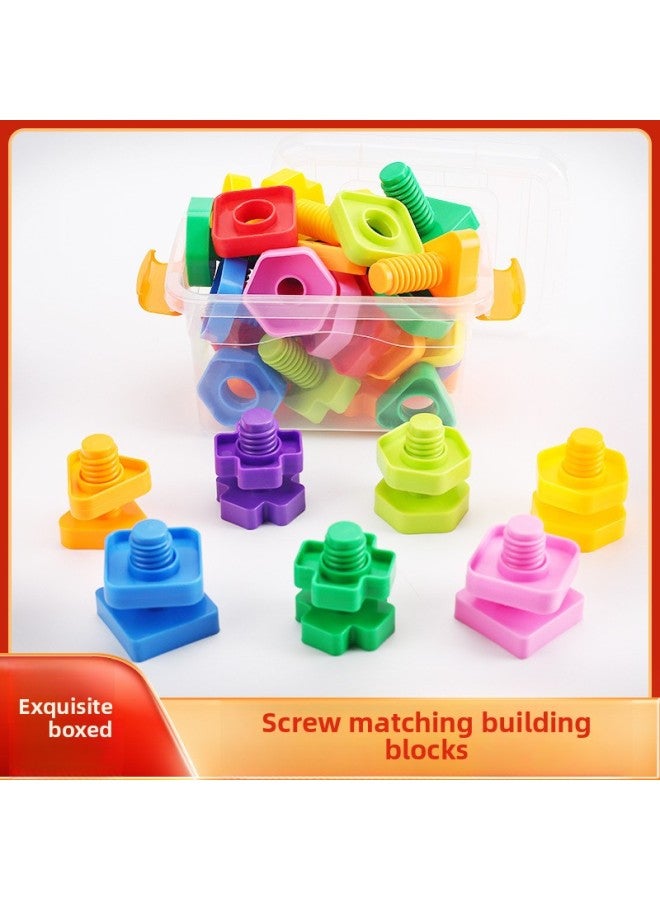 # Baby Twist Screw Toy Twist Nut Assembly Removable Children's Hands-on Ability 1 Year Old 2 Pin Yuan Na You-Color:20 Pairs + 9 Fixed Plates (packed In Bags)✦  - Image 5