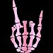 HungMieh Rock on Skeleton Hand Sticker Rock N Roll Sticker Skull Decal and Stickers for Car Hood Window Truck SUV 8 X 48 Inch Chrome Pink - Image 2