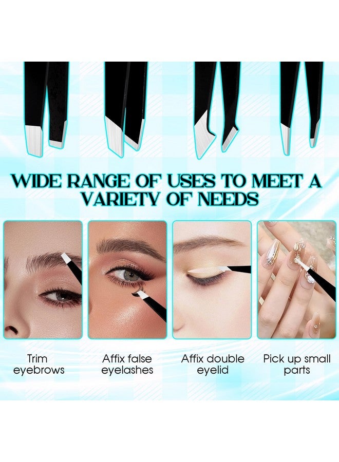 GEMERRY Eyebrow Tweezers Set, 6 Pcs Lash Tweezers Set For Women, Precision Tweezer For Eyebrows With Curved Scissors And Eyebrow Razor For Ingrown Hair High Precision Stainless Steel Eyelash Tweezers - Image 3