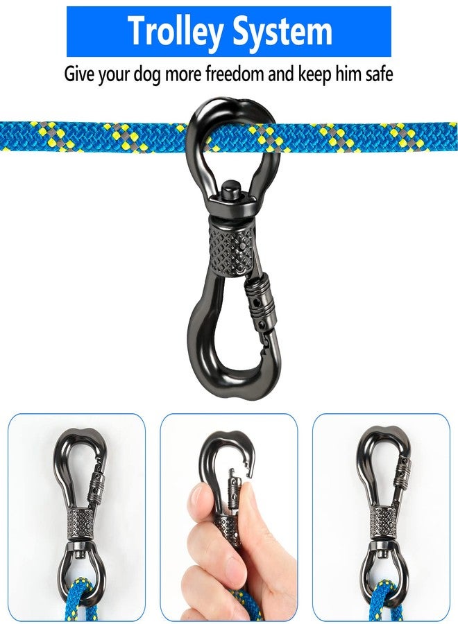 XiaZ Dog Tie Out Cable for Camping, 50ft Portable Overhead Trolley System for Dogs up to 200lbs，Dog Lead for Yard, Camping, Parks, Outdoor Events,5 min Set-up, Blue - Image 2