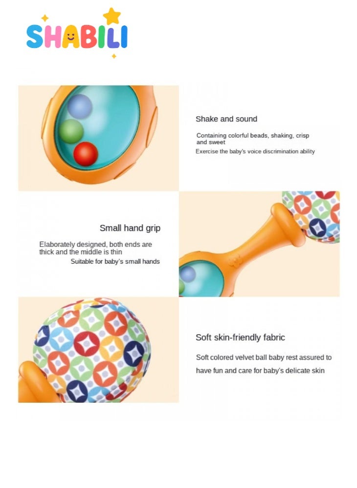 شبيلي مجموعة من 2 قطع من آلات موسيقية ناعمة لرجيع، ألعاب للأطفال حديثي الولادة للأطفال من 3 أشهر فما فوق، مجموعة من أدوات الماراكاس، ألعاب حسية لتطوير الحواس لطفل حديث الولادة في أوقات اللعب والتعلم بمونتيسوري، مثالي لمتعة حديثي الولادة! - Image 3