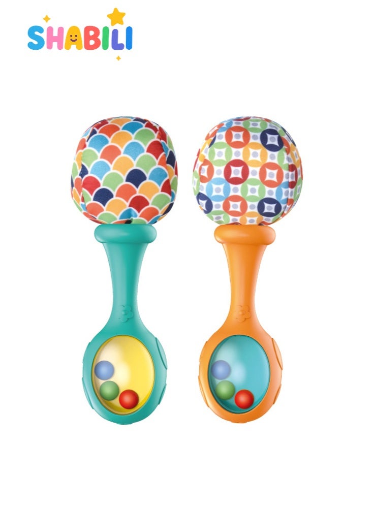 شبيلي مجموعة من 2 قطع من آلات موسيقية ناعمة لرجيع، ألعاب للأطفال حديثي الولادة للأطفال من 3 أشهر فما فوق، مجموعة من أدوات الماراكاس، ألعاب حسية لتطوير الحواس لطفل حديث الولادة في أوقات اللعب والتعلم بمونتيسوري، مثالي لمتعة حديثي الولادة! - Image 1