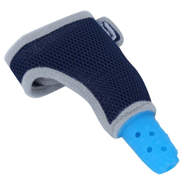 Teether Chewing Toys Silicone Teether Infant Safe Teething Thumb Sleeve Baby Soothing ToysBlue - Image 4