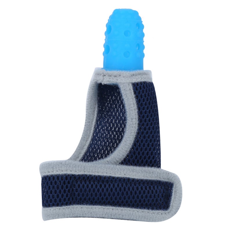 Teether Chewing Toys Silicone Teether Infant Safe Teething Thumb Sleeve Baby Soothing ToysBlue - Image 2