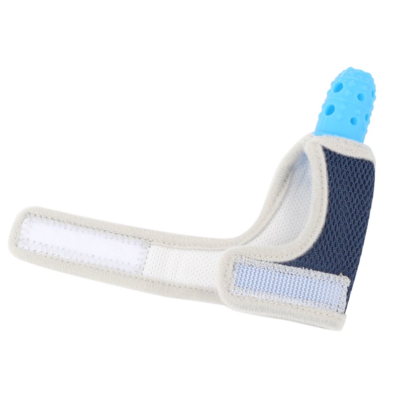 Teether Chewing Toys Silicone Teether Infant Safe Teething Thumb Sleeve Baby Soothing ToysBlue - Image 1