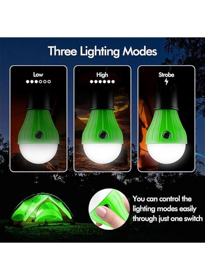 Portable LED Tent Lamp, Clip Hook Hurricane Emergency Light Bulb, Camping Equipment Lanterns for Hiking, Backpacking Outage, B-CLOSED-HOOK, 4 Packs - Image 3
