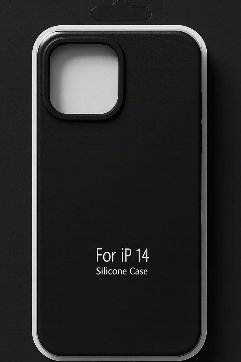 iPhone 14 Silicone Case – Slim Shockproof Protective Back Cover, Soft & Lightweight, BLACK - Image 2