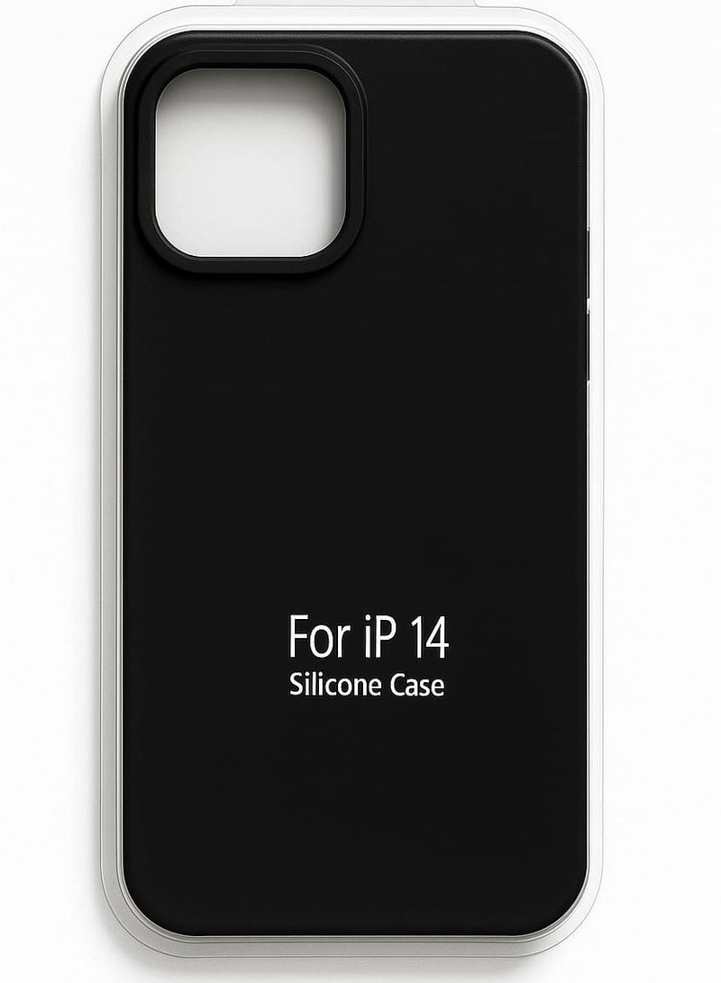 iPhone 14 Silicone Case – Slim Shockproof Protective Back Cover, Soft & Lightweight, BLACK - Image 1