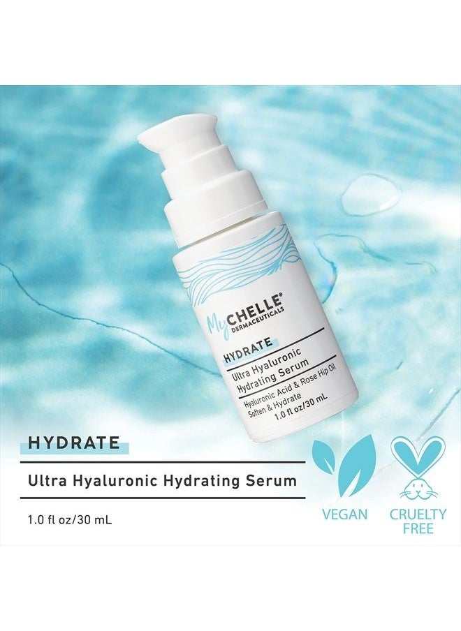 MyChelle Dermaceuticals - MyCHELLE Dermaceuticals Ultra Hyaluronic Hydrating Serum (1.0 Fl Oz) - Rich Hydration for Dry Skin with Vegan Hyaluronic Acid, Help Plump Skin and Help Reduce Appearance of Fine Lines and Wrinkles - Image 1