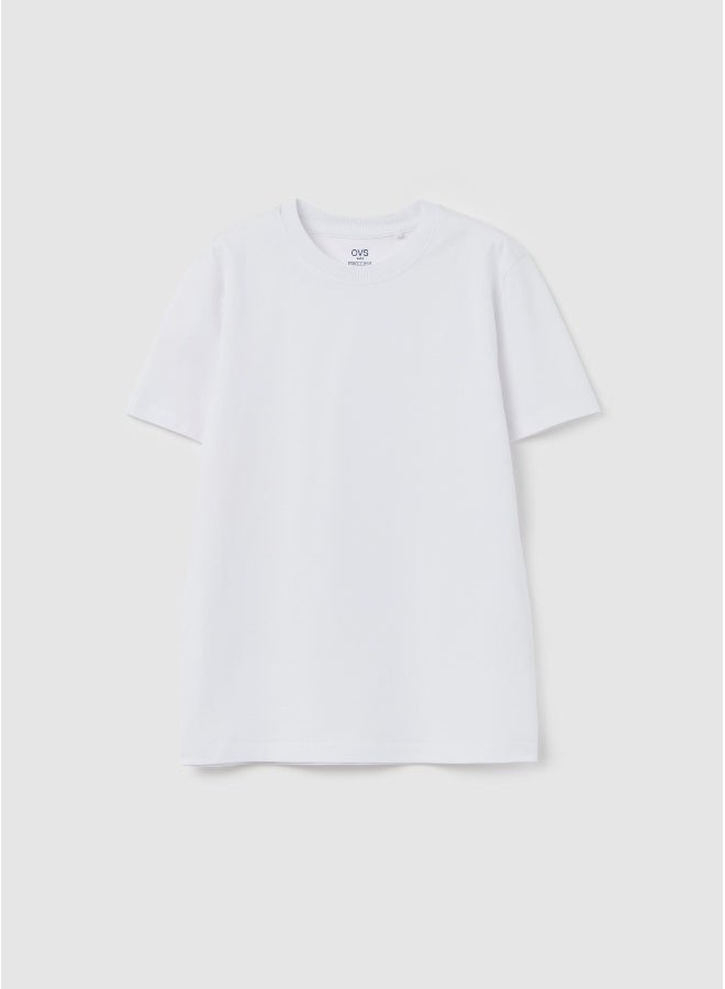 او في اس تيشيرت قطن عضوي بلون سادة - Image 1