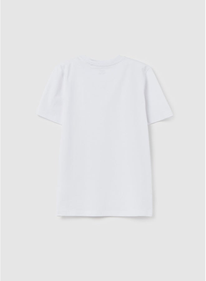 او في اس تيشيرت قطن عضوي بلون سادة - Image 2