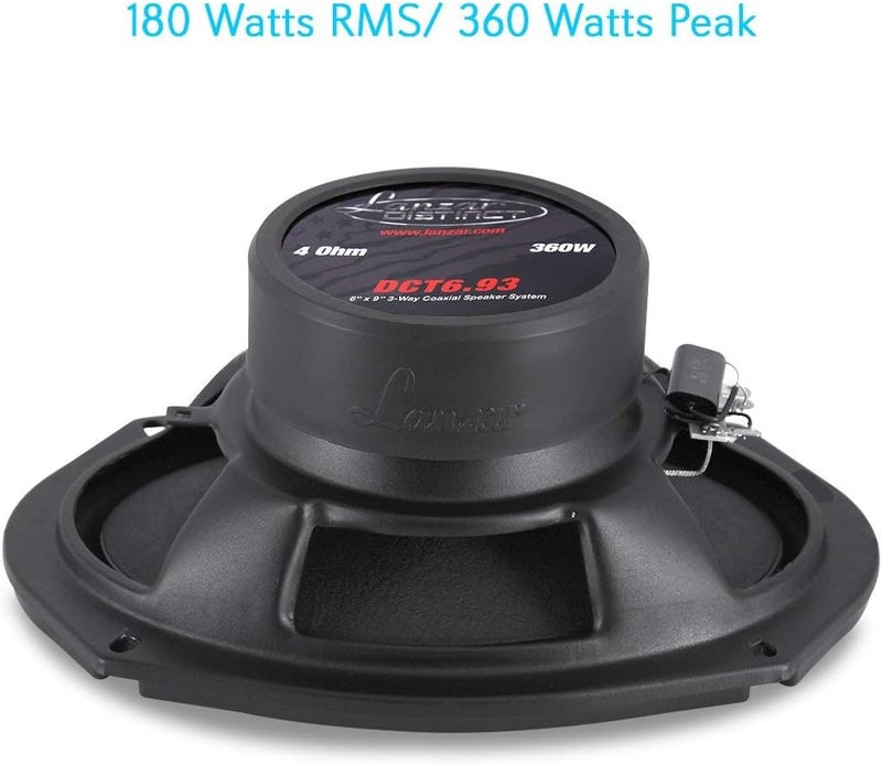 Lanzar Distinct 6" x 9" Inch Car Stereo Speakers | 3-Way Pro Audio Component Speaker Pair (360 Watt) - Image 3