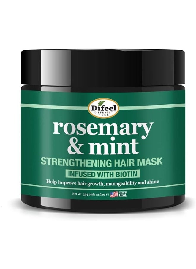 difeel - Rosemary And Mint Strengthening Hair Mask With Biotin 355Ml - Image 1