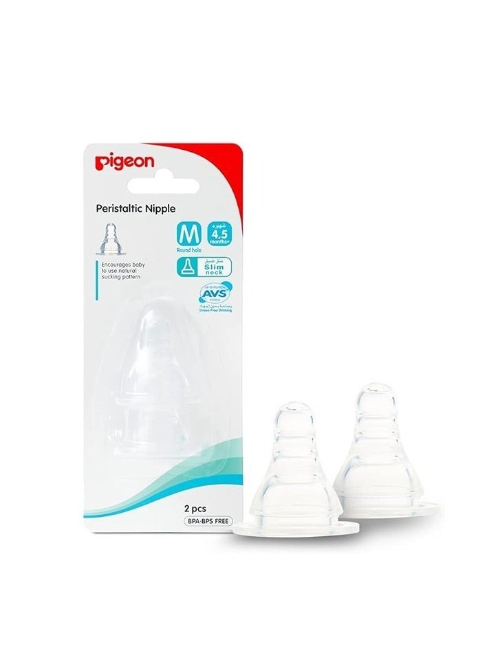 pigeon Slim Neck Peristaltic Ultra Soft Silicon Nipple Blister Medium 4 to 5 Months 