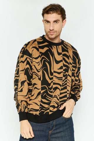 Men Crew Neck Long Sleeve All Over Printed Sweatshirt, Black - pzsku/Z7FA973BC1F91A52DA54EZ/45/1746204257/a3b8b728-57d2-4613-81cd-bdb345cf319c
