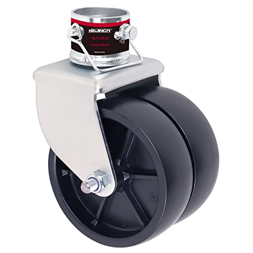 NBJINGYI 6" 2000lbs Dual Trailer Swirl Jack Caster Wheel With Pin fits Any Jack Better Soft Ground Roll - Image 1