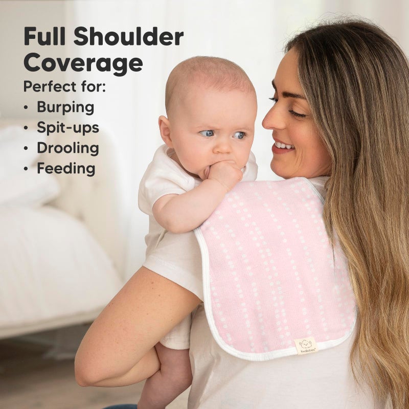 KeaBabies 5-Pack Muslin Burp Cloths Baby Boy, Girl - Very Absorbent Baby Burp Cloth Rags, 8-Layers Viscose Derived from Bamboo Cotton Muslin Towel, Super Soft Spit Up Rags, No Shrink Washcloths (Sweet Charm) - Image 3