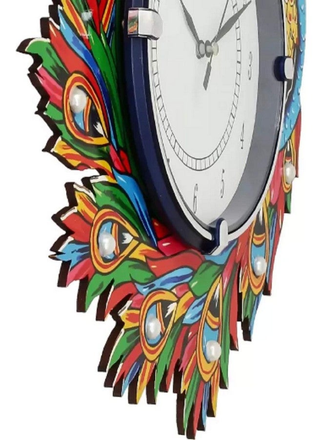 أجانتا ساعة حائط أجانتا الزجاجية المرسومة يدويًا (أزرق، أخضر، أحمر، 33 سم × 33 سم) - Image 3