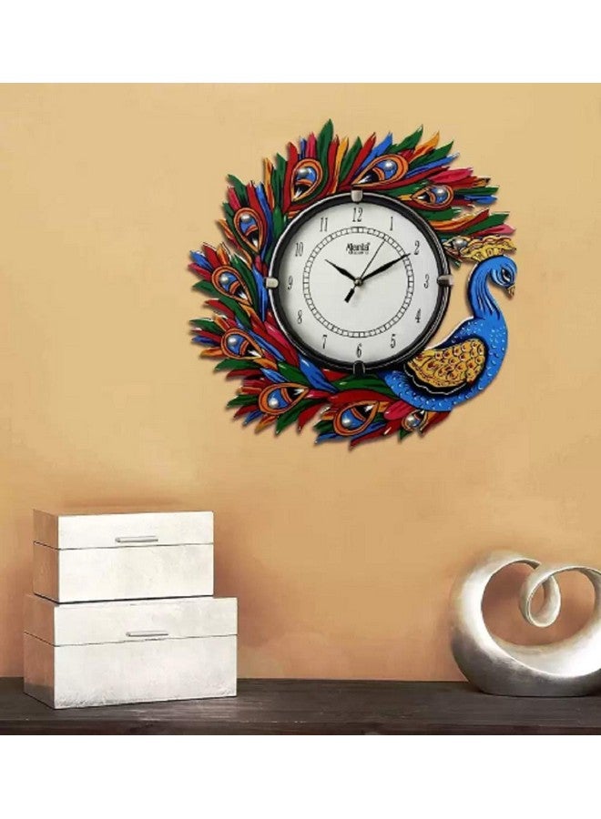 أجانتا ساعة حائط أجانتا الزجاجية المرسومة يدويًا (أزرق، أخضر، أحمر، 33 سم × 33 سم) - Image 2