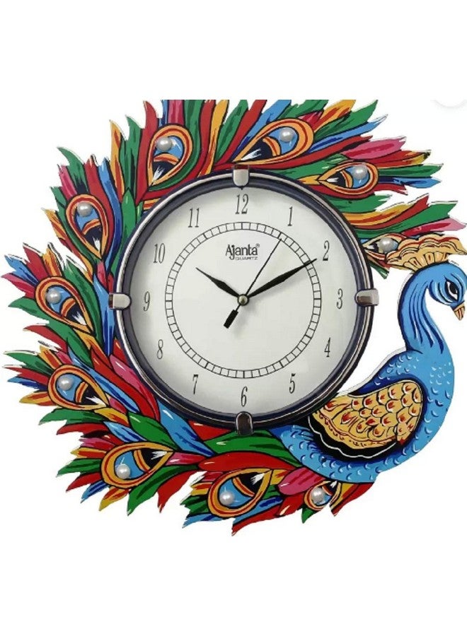 أجانتا ساعة حائط أجانتا الزجاجية المرسومة يدويًا (أزرق، أخضر، أحمر، 33 سم × 33 سم) - Image 1