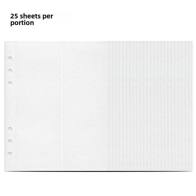 Generic A5 6-Ring Binder Refill, 100-Day Savings Challenge A5 -25 sheets of three-layer double-lattice litchi grain card film 