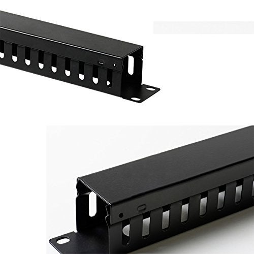 Lancher 19 Inch 1U Cable Management Horizontal Cable Rack Mount Manager with mounting Screws for Service Rack Cabinet 24 Slot Finger Duct with Cover - Image 4