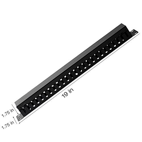 Lancher 19 Inch 1U Cable Management Horizontal Cable Rack Mount Manager with mounting Screws for Service Rack Cabinet 24 Slot Finger Duct with Cover - Image 5