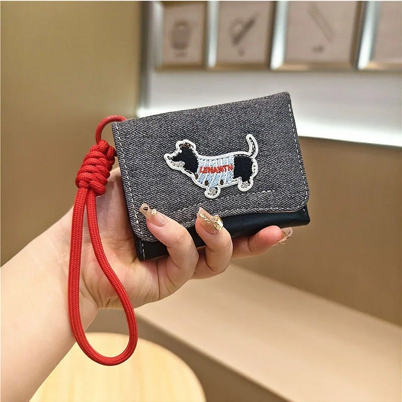 Leather Flip Wallet & Card Holder with Multiple Pockets - Black - Image 1