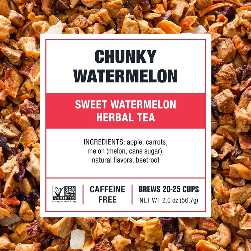 Tiesta Tea - Chunky Watermelon, Loose Leaf, Sweet Watermelon Herbal Tea, Premium Non-Caffeinated Blend, Make Hot or Iced, Brews Up to 25 Cups, 2 Ounce Resealable Pouch - Image 2