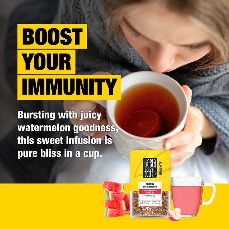 Tiesta Tea - Chunky Watermelon, Loose Leaf, Sweet Watermelon Herbal Tea, Premium Non-Caffeinated Blend, Make Hot or Iced, Brews Up to 25 Cups, 2 Ounce Resealable Pouch - Image 4