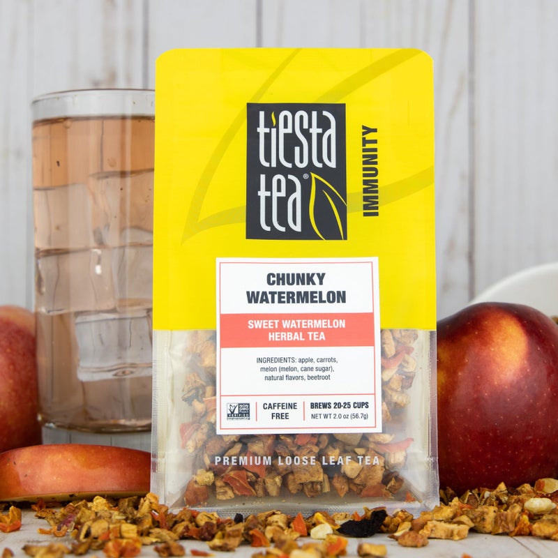 Tiesta Tea - Chunky Watermelon, Loose Leaf, Sweet Watermelon Herbal Tea, Premium Non-Caffeinated Blend, Make Hot or Iced, Brews Up to 25 Cups, 2 Ounce Resealable Pouch - Image 3