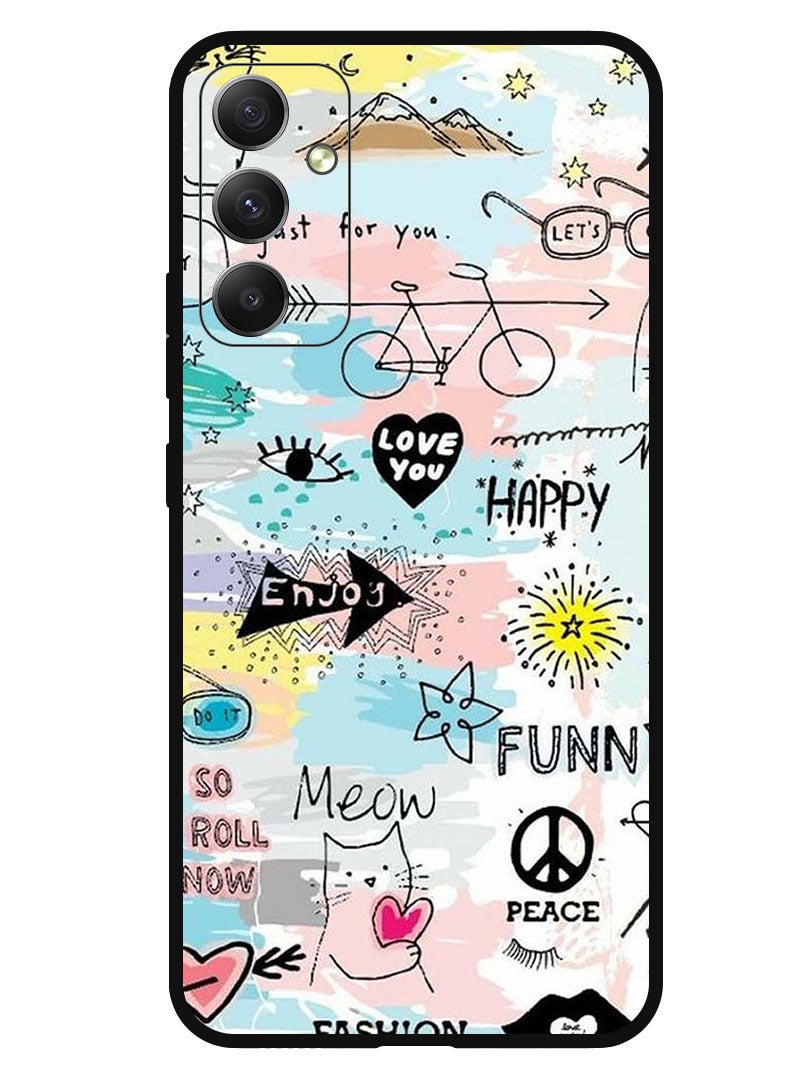 Theodor Protective Case Anti Scratch Shock Proof Bumper Cover For Samsung Galaxy F54 Doodle Art - Image 1
